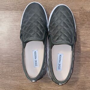 Steve Madden Quilted Olive Slip-On Sneakers